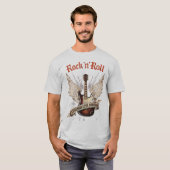 ロックンロールギタレジェンドは永遠に生きる Tシャツ (正面フル)