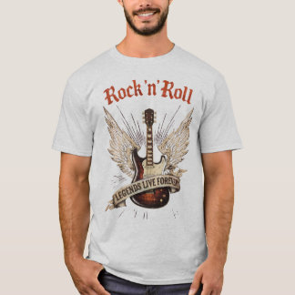 ロックンロールギタレジェンドは永遠に生きる Tシャツ
