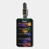 ロックンロールギターの音波 ラゲッジタグ (正面縦)