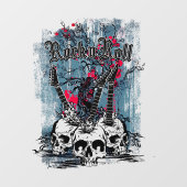 ロックンロールギタースカルヘビーメタル ウィンドウサイン (シート)