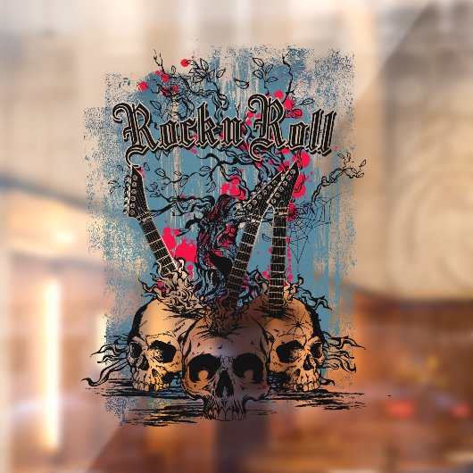ロックンロールギタースカルヘビーメタル ウィンドウサイン (シート2)