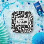 ロックンロールギターバースデーパーティー ペーパープレート (パーティー)