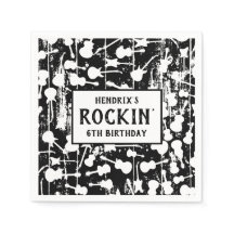 ロックンロールギターバースデーパーティ用ナプキン