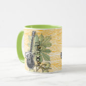 ロックンロールギターバーンウッドタイポグラフィレトロハンド マグカップ (正面左)