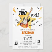 ロックンロールギター誕生日招待状 招待状 (正面)