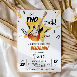 ロックンロールギター誕生日招待状 招待状