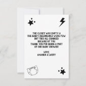 ロックンロールギター赤ちゃんシャワーありがとう サンキューカード (裏面)