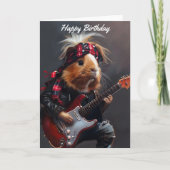 ロックンロールギニアピグ誕生日 カード (正面)