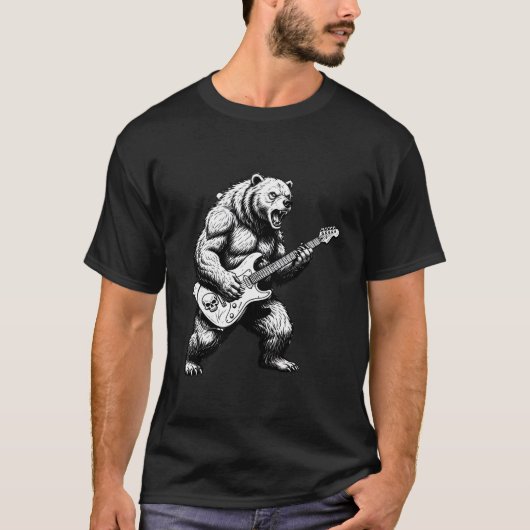 ロックンロールグリズリーベアTシャツ Tシャツ (正面)