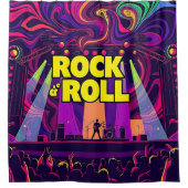 ロックンロールコンサートステージ シャワーカーテン (正面)