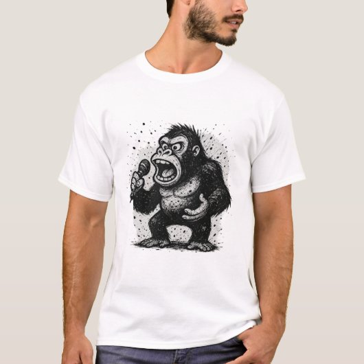 ロックンロールゴリラ Tシャツ (正面)