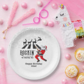 ロックンロールサンタロックンクリスマスクリスマスパーティー ペーパープレート (パーティー)