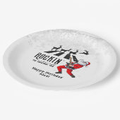 ロックンロールサンタロックンクリスマスクリスマスパーティー ペーパープレート (アングル)