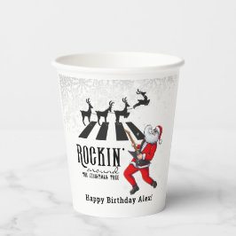 ロックンロールサンタロックンクリスマスクリスマスパーティー 紙コップ