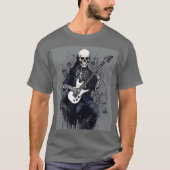ロックンロールスカルコンサートバナー Tシャツ (正面)