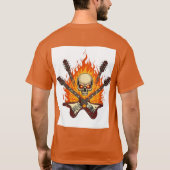 "ロックンロールスカル&ギターTシャツ – のシンボル Tシャツ (裏面)