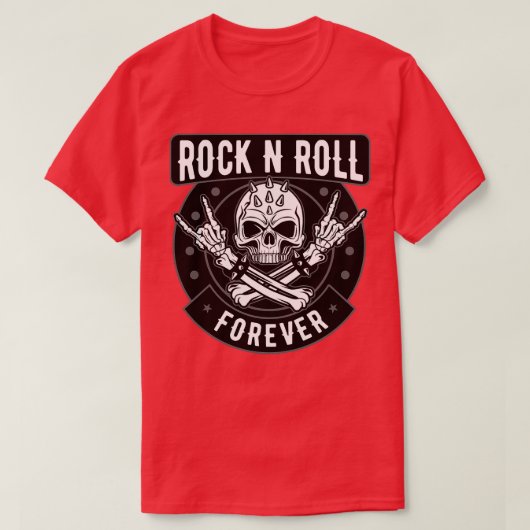 ロックンロールスカル Tシャツ (デザイン正面)