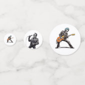 ロックンロールスケルトン誕生日パーティー コンフェッティ (正面)