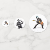 ロックンロールスケルトン誕生日パーティー コンフェッティ (裏面)