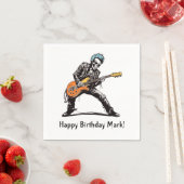 ロックンロールスケルトン誕生日パーティー スタンダードカクテルナプキン (インサイチュ)