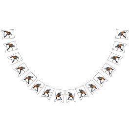 ロックンロールスケルトン誕生日パーティー バンティングフラッグ