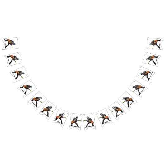 ロックンロールスケルトン誕生日パーティー バンティングフラッグ (全)