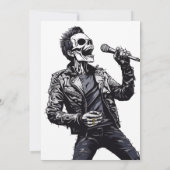 ロックンロールスケルトン誕生日パーティー 招待状 (裏面)