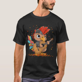 ロックンロールターキーサンクスギビングギター Tシャツ