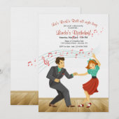 ロックンロールダンスパーティーの招待状 招待状 (正面/裏面)