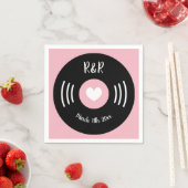 ロックンロールテーマのビニール音楽結婚レコード スタンダードカクテルナプキン (インサイチュ)