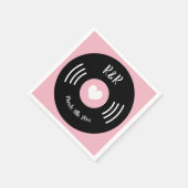 ロックンロールテーマのビニール音楽結婚レコード スタンダードカクテルナプキン (角)