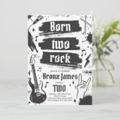 ロックンロールパーティー 生まれて2回ロック 2歳の誕生日 招待状 (スタンド正面)