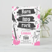 ロックンロールパーティー 誕生2回 ロック2歳の誕生日 招待状 (スタンド正面)