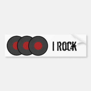 ロックンロールビニールレコード バンパーステッカー