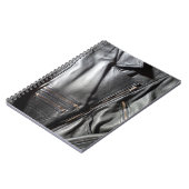 ロックンロールブラックレザージャケットフォトプリント ノートブック (左側)