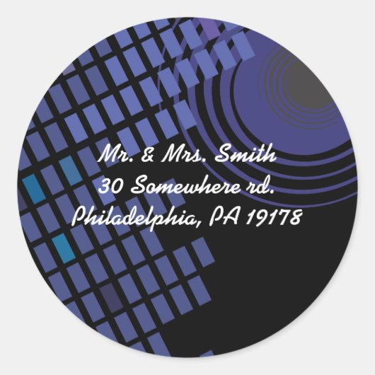 ロックンロールミュージカルバーバルミツワーリプライステッカー ラウンドシール (正面)