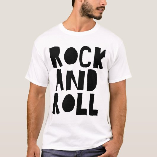 ロックンロール大胆ロゴデザイン Tシャツ (正面)