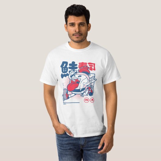 ロックンロール寿司 Tシャツ (正面フル)