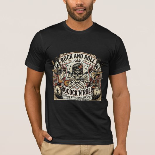 ロックンロール復活祭 | スカル＆ストリングスフェスティバルTシャツ Tシャツ (正面)