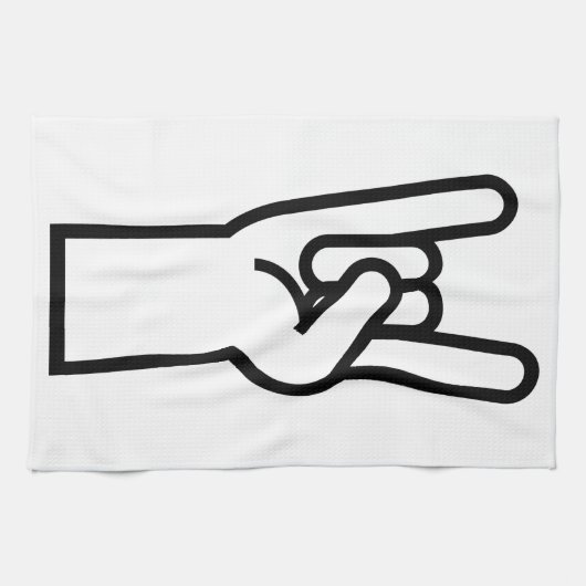 ロックンロール手 キッチンタオル (横)