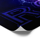 ロックンロール火炎電気ギター音楽 ポスター (角)