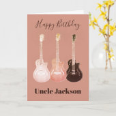 ロックンロール素朴ギターおじの名前 カード (黄色い花)