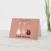 ロックンロール素朴ギターのパーソナライズおじさん カード (正面)
