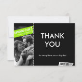 ロックンロール結婚のチケットコンサートボーディングパス サンキューカード (正面)