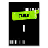 ロックンロール結婚のフェスティバル結婚メニュー テーブルナンバー (裏面)