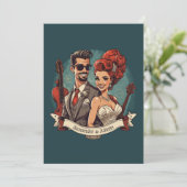 ロックンロール結婚カップル 招待状 (スタンド正面)