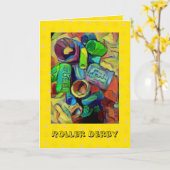 ロックンロール誕生日カード カード (黄色い花)