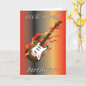 ロックンロール誕生日グリーティングカード カード (黄色い花)