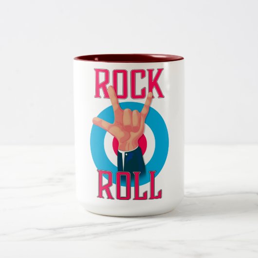 ロックンロール邪悪な角 ツートーンマグカップ (中央)