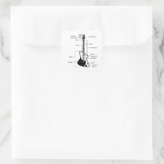 ロックンロール電気ギターとアコースティックギター スクエアシール (バッグ)